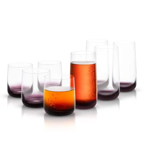JoyJolt® Black Swan Double Old Fashioned & Highball Glasses, 8ct.